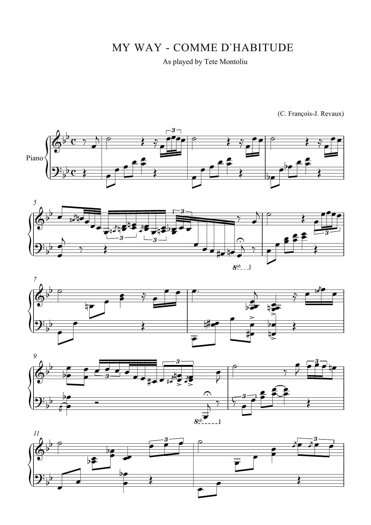tete montoliu sheet music score download partitura partition spartiti noten 楽譜 망할 음악 ноты