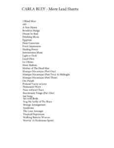 carla bley sheet music