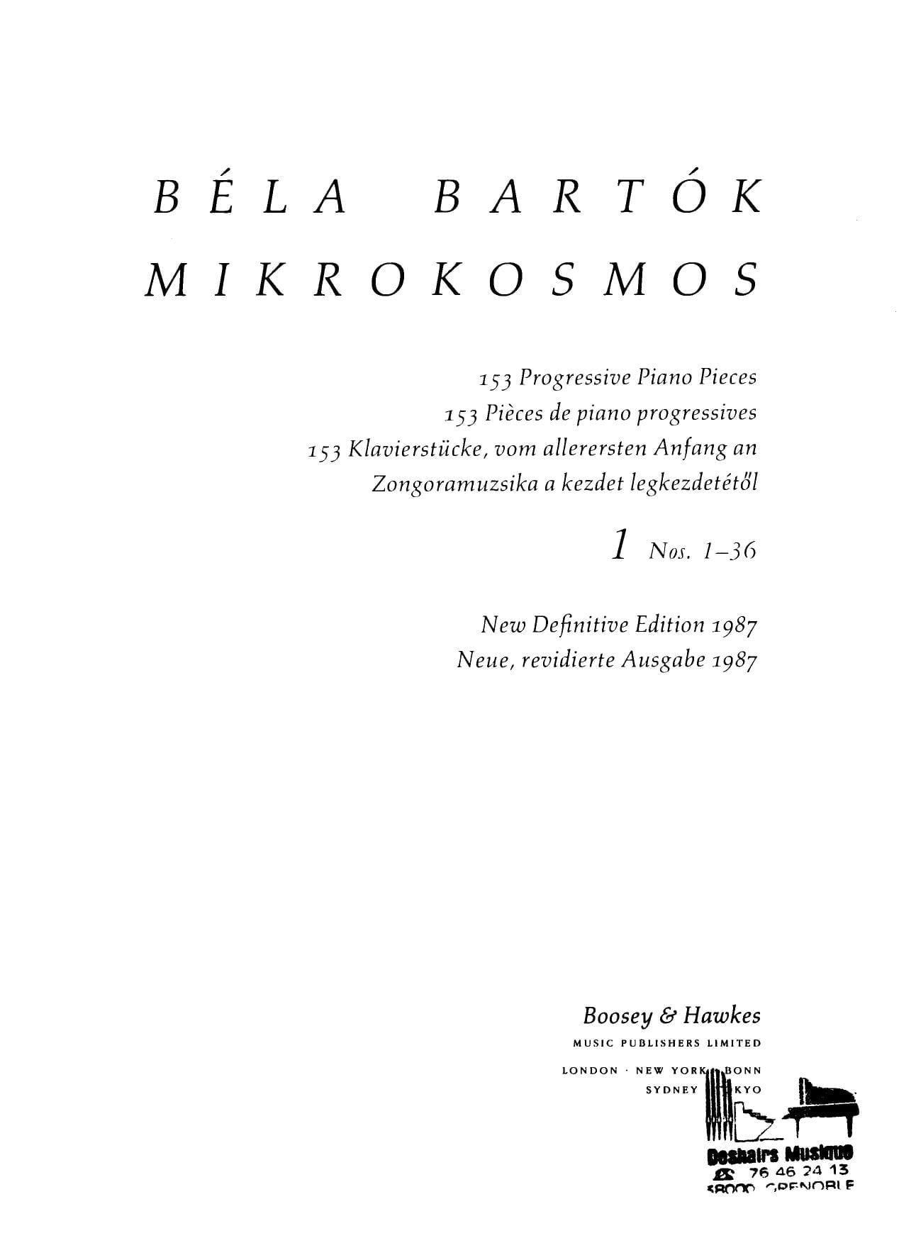 sheet music bela bartok