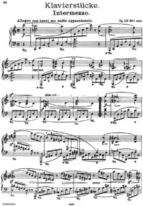 Johannes Brahms Intermezzo free sheet music pdf