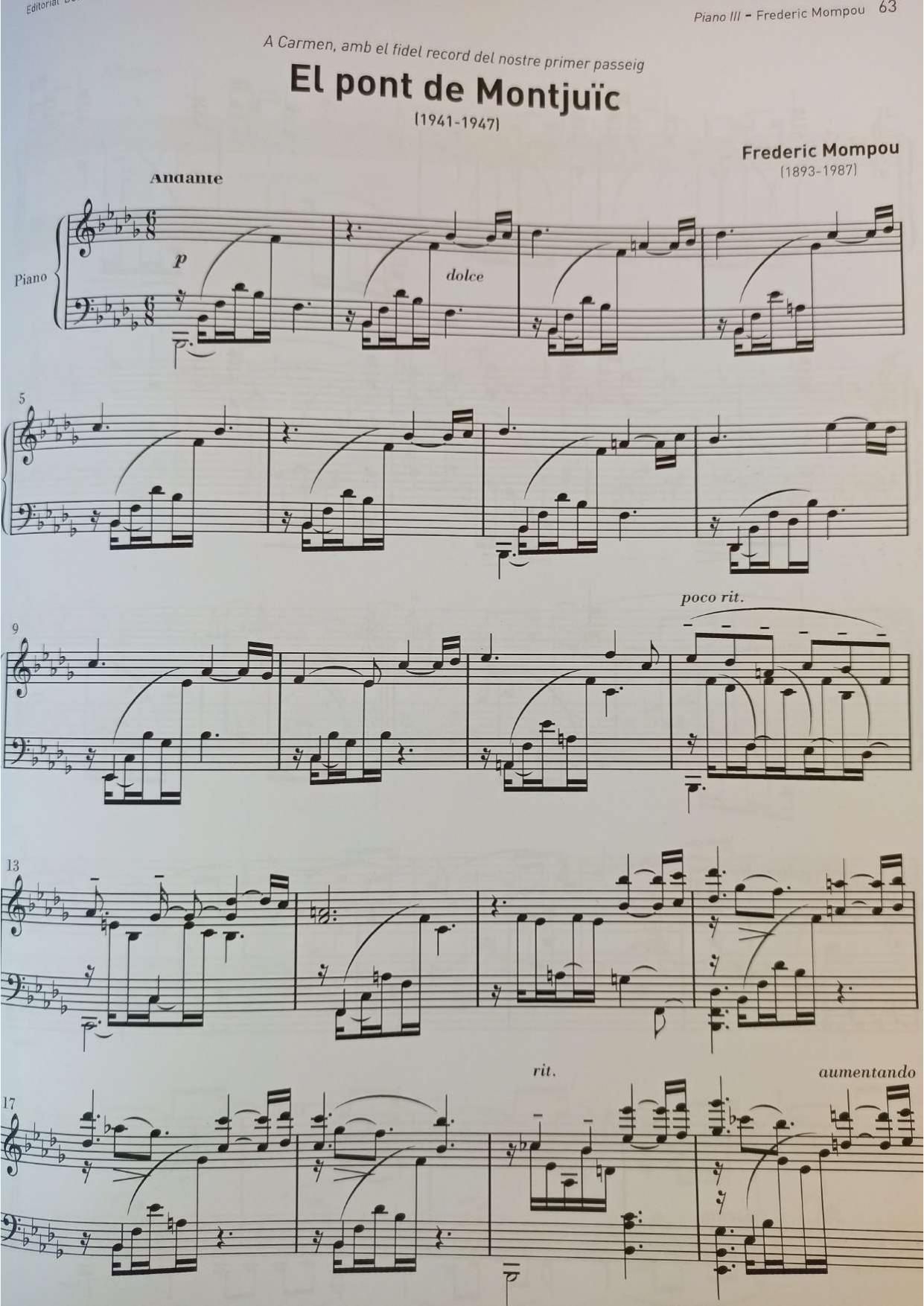 mompou free sheet music pdf