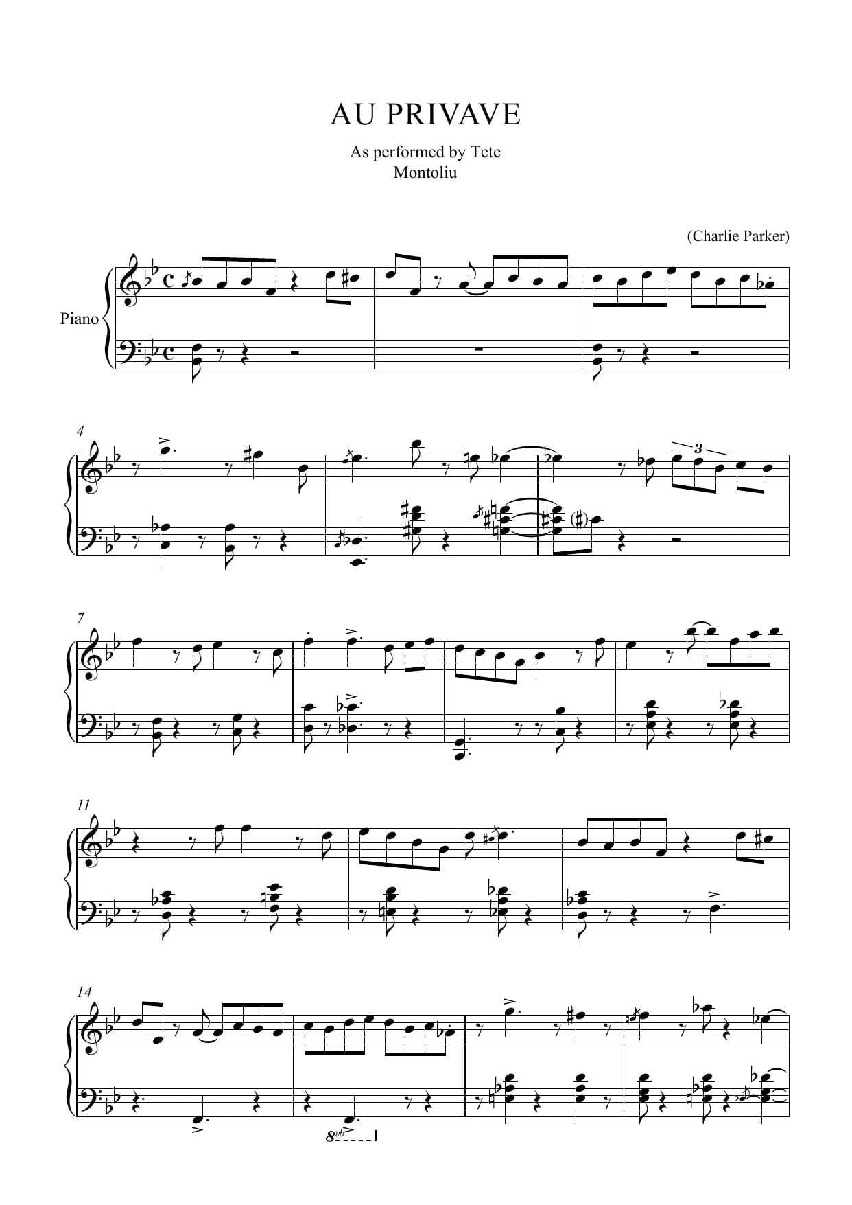 Tete Montoliu sheet music score download partitura partition spartiti noten 楽譜 망할 음악 ноты