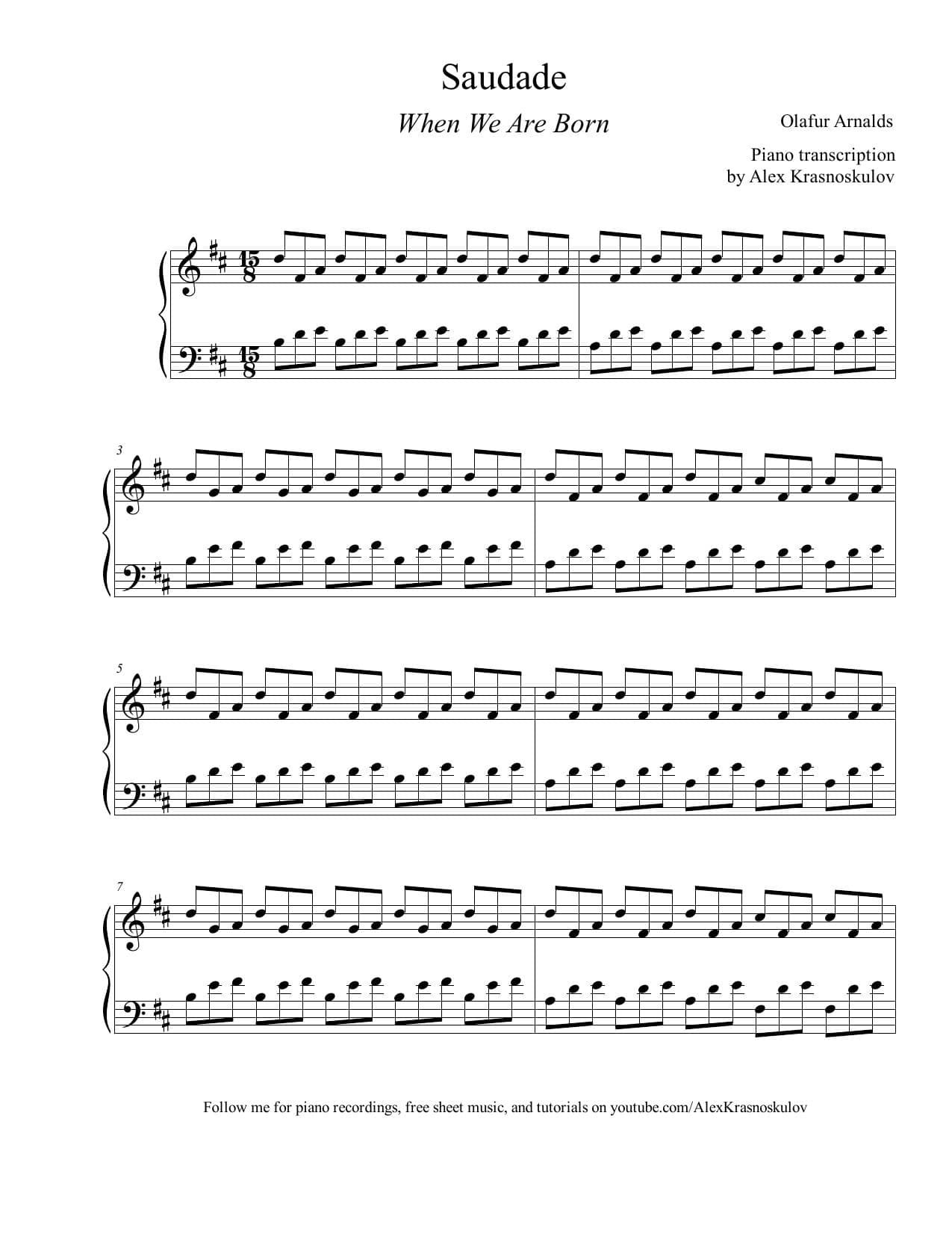 Olafur Arnalds free sheet music partitura partition noten
