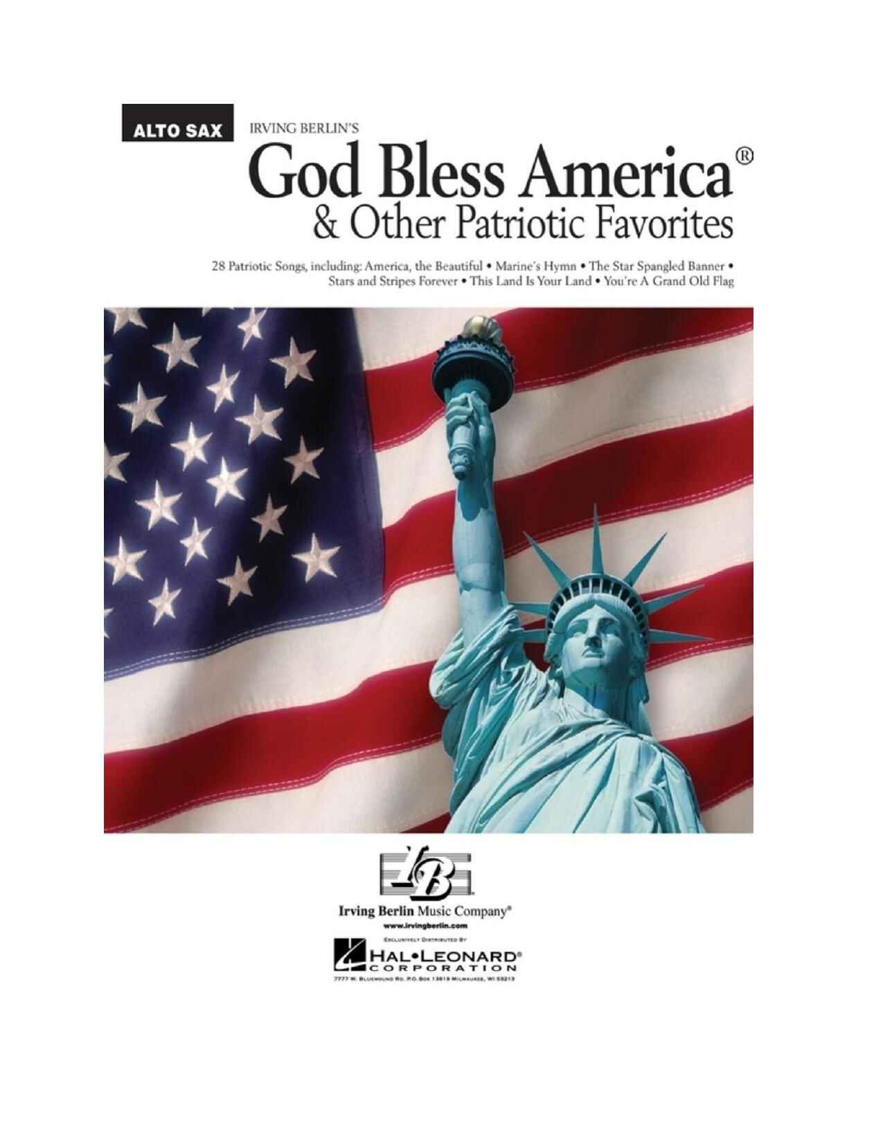 God Bless America free sheet music partitura partition noten God Bless America And Other Patriotic Favorites Alto Sax (Irving Berlin)